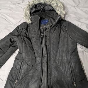 Falls Creek Charcoal Jacket with Faux Fur Hood
